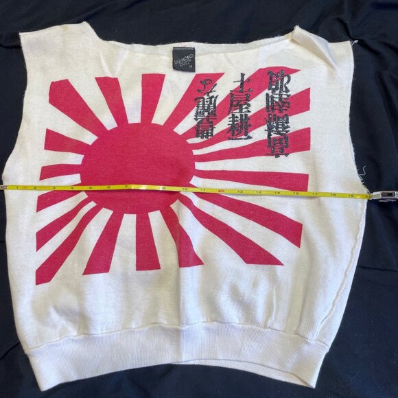 1980s Diamond Dust Rising Sun Japan Crop Sweatshirt Post-Punk - Picture 8 of 9